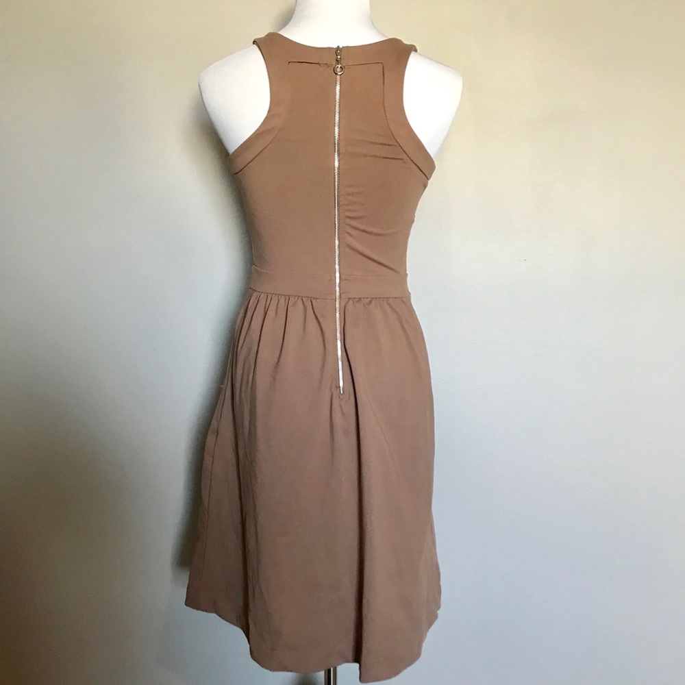 Taupe Fit and Flare Dress Cynthia Rowley - Picture 4 of 7